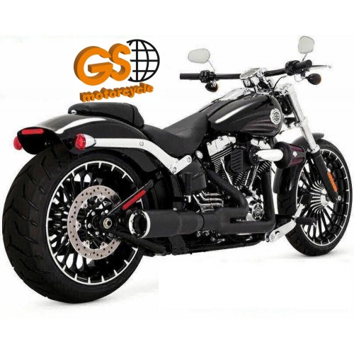 Escapamento Vance Hines Hi-Output Short 2X1-Preto- Softail Breakout 2013 - 2017