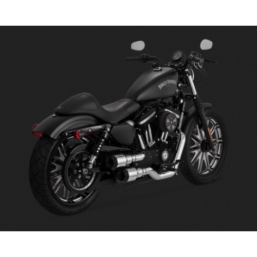 Escapamento Vance & Hines Hi-Output Grenades - Cromado com Preto - Sportster 2004 - 2018