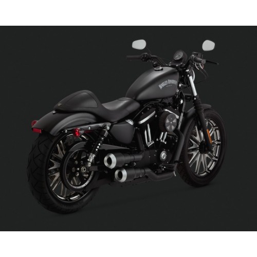 Escapamento Vance & Hines Hi-Output Grenades - Preto com Cromado - Sportster 2004 - 2018